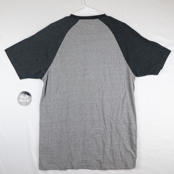 Realtree by Colosseum Performance T-Shirt Mens Large Heathered Gray Black Henley - Picture 2 of 9